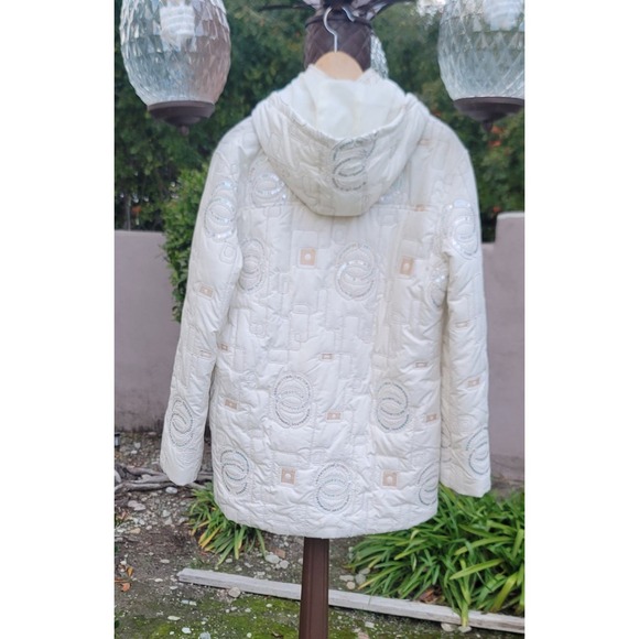 Funwear Factory Quilted Hooded Puffer Jacket w/Sequin Accents - Picture 3 of 11